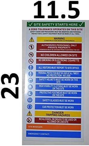 Construction Site Safety Sign - Ppe Sign (White,Aluminum Rust Free, Size 11.5X23.5 Inch,W) - Image 2
