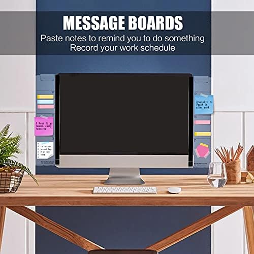 Office Desk Accessories 2pcs Multifunction Computer Monitor Memo Board - Transparent Computer Side Panel Memo Creative Monitor Side Panel with Phone Holder Suitable for Office Home Desktop - Image 3