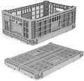 52L Collapsible Crate with Handles, Milk Crates Heavy Duty, by Shineyaplus