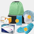 Tronex All-In-One Disposable PPE Kit for Home Health, Workplace, and Classroom Including Vinyl Exam Gloves, Isolation Gowns, Medical Face Masks, Shoe Covers, Hairnets (Small) by TRONEX