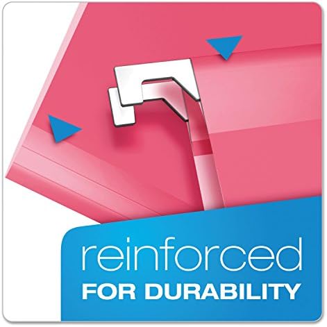 Pendaflex Reinforced Hanging File Folders, Letter Size, Pink, 1/5 Cut, 25/BX (4152 1/5 PIN) - Image 2