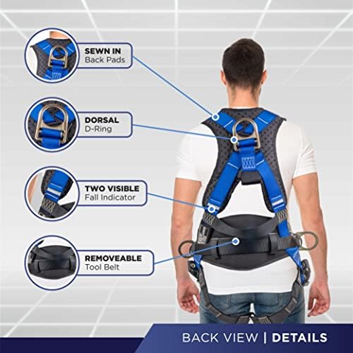 Palmer Safety Hammerhead 5pt Safety Harness Back Padded, QCB Chest, Tongue Buckel Legs Straps, Back & Side D-Rings - Image 4
