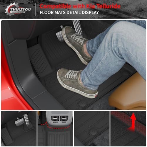 Floor Mats for 2020-2025 Kia Telluride 7&8 Seats (NOT for 2027) - Image 3