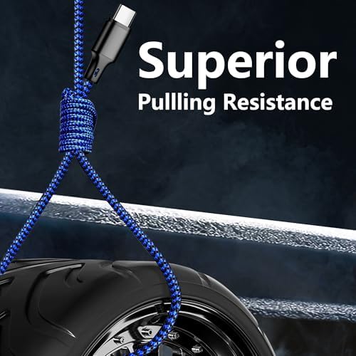 cugunu USB A to USB C Cable, 5 Pack Type C Fast Charger Cord (BlackBlue) - Image 5