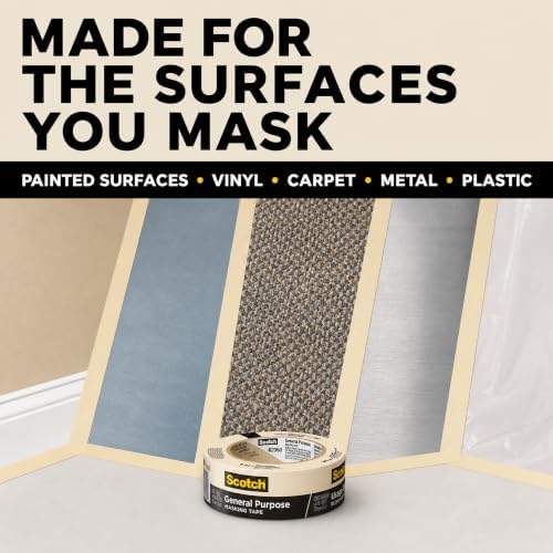 Scotch 3M General Purpose Masking Tape, Tan, 1.41 in x 60.1 yd, 24 Rolls - Image 4