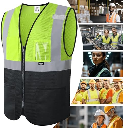 JKSafety Safety Vest for men women Hi Vis Vest with Pockets and Zipper High Visibility Construction Vests BX310 - Image 5