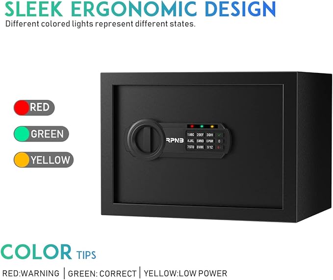 RPNB Deluxe Safe and Lock Box, Digital Keypad Safe Box, Steel Alloy Small Safes - Image 6