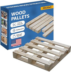 Greaton, 20x20x5 Wooden Pallet Kit, Heavy-Duty Industrial Grade Pinewood, Unassembled Flat-Pack, Stackable & Reusable, Lightweight Floor Pallet, Warehouse, Supermarket & Indoor Storage, 2-Pack by Greaton