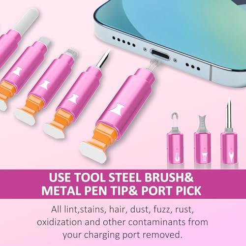 iPhone Cleaning Kit for Charging Port, Cleaner Kit for AirPod Phone, Pink - Image 3