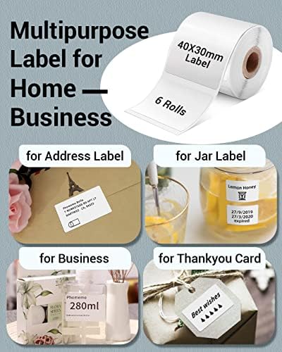 Phomemo Labels 6 Rolls,1.57"x1.18", Use for M110/M100/M220/M108, 1380 PCS - Image 4