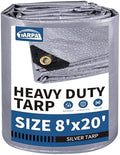 TARPAL 8x20 tarp,Heavy Duty Tarp 14mil Silver Reflective Tarps by TARPAL