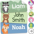 Personalized Name Labels for Kids (210 Labels) - Durable & Waterproof Custom Name Stickers for Clothing Tags, School Supplies, Camp & Daycare - Animal Forest (1.2”x0.5”) by melukids
