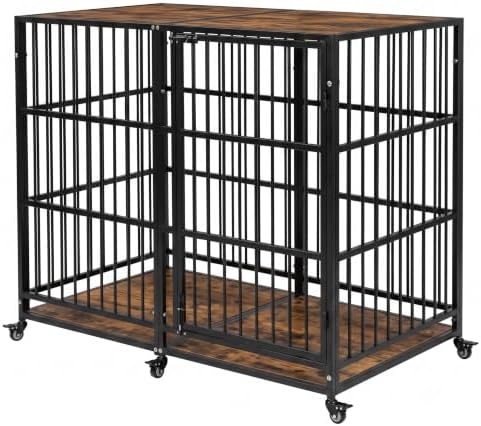 BOLDBONE 54'' Dog Crate Furniture,Dog Kennel Indoor for Large/Giant Dogs | Dog Kennel Furniture Wooden Dog Cage Heavy Duty Dog Crate Decorative Pet House End Side Table TV Stand Black Brown - Image 6