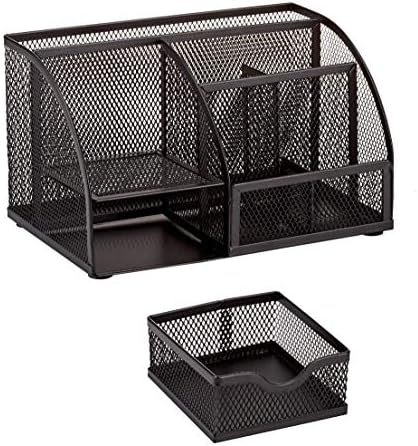 Annova Mesh Desk Organizer Office with 7 Compartments + Drawer/Desk Tidy Candy/Pen Holder/Multifunctional Organizer (Black) - Image 5