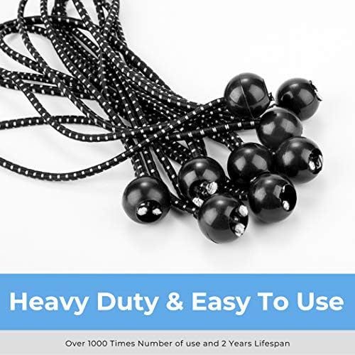 CARTMAN 30-Pack 11-Inch Ball Bungee Cords for Canopies and Tarps, Black - Image 4