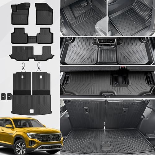 Floor Mats for Volkswagen VW Atlas 2018-2026 7 Seats w/Cargo Mat by JOULARISE