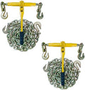 2 Pack 5/16"-3/8"Ratchet Chain Binders with 2 Grab Hooks,9200 lbs Working Load Limit,10Ft G80 Chains Load Limit and Adjustable Length,Heavy Duty Ratchet Binders for Truck, Tie Down, Hauling, Towing by Unknown