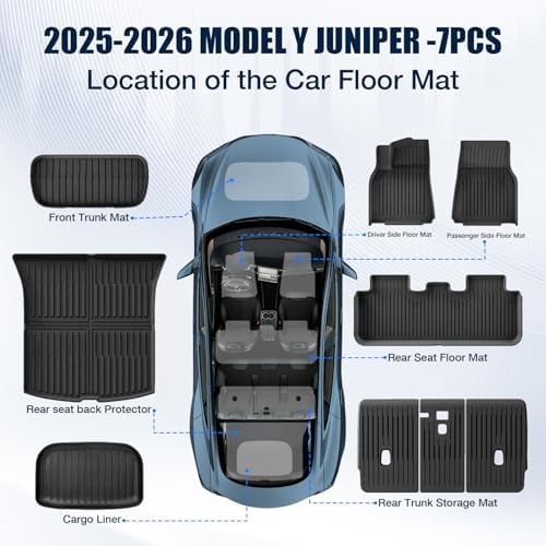 Floor Mats for 2025 2026 Tesla Model Y Juniper Accessories - Image 2