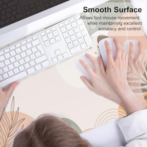 QIYI PU Leather Large Mouse Pad, Waterproof Desk Mat, 31.5" x 15.7", Boho - Image 5