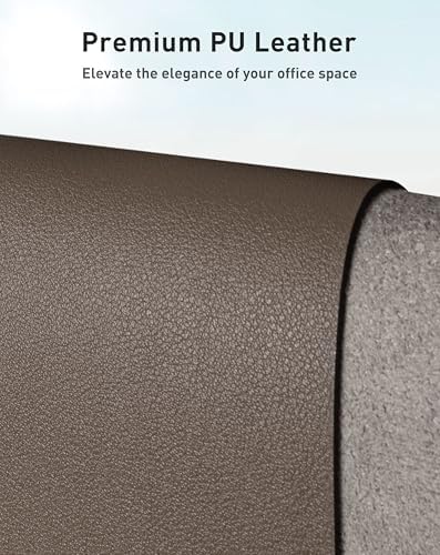 Aothia Faux Leather Desk Mat - Large Mouse Pad, Non-Slip PU Leather Blotter, Waterproof Writing Surface for Office and Home (Coffee, 42" x 17") - Image 2