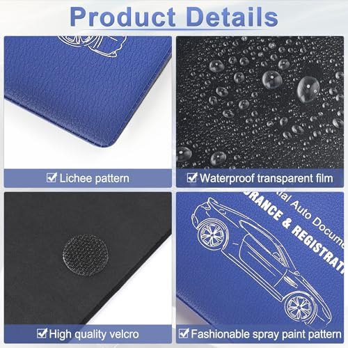 UYYE Car Registration and Insurance Card Holder, Vehicle Glove Box Car Organizer, Interior Car Accessories for Documents, Cards, License - 2 Pack - Image 3