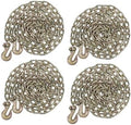 4 Pack 5/16 Inch x 20 FT Grade 70 Binder Chain with Clevis Grab Hooks - G70 Transport Tow Chain - 4,700 Lbs Working Load Limit by MyteeProducts