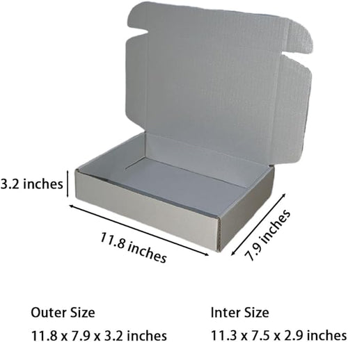 10 Pcs 11.8 x 7.9 x 3.2 inches Corrugated Cardboard Gift Boxes Recyclable - Image 2