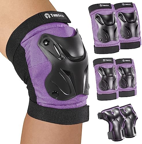Tanden Skating Protective Gear Knee and Elbow Pads Wrist Guards for Roller Skating Skateboarding, Skate Pads Adult Knee Pads by Tanden