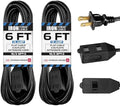 Iron Forge Cable 16 Gauge Black Indoor Extension Cord, 6 Ft - SJT by IronForgeCable