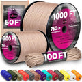 Paracord Rope 550 lb 4mm – Parachute Cord – Utility Camping Rope by TECEUM