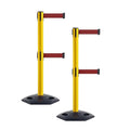 Crowd Control Warehouse CCW Set of 2 Retractable Dual Belt Stanchion Safety by Crowd+Control+Warehouse