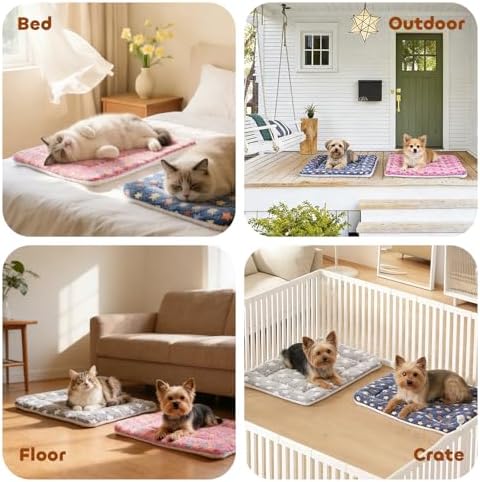 Mora Pets Dog Crate Pad Bed Ultra Soft Pet Mat Star Print Pink 23 x 18 Inch - Image 4