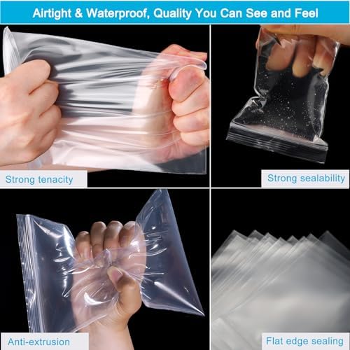 6''x 9'', (Pack of 200) 2 mil Thick Clear Plastic Reclosable Zip Poly Bags with Resealable Lock Seal Zipper for Photo, Jewelry, Bakery, Treats, Travel, Storage, Packaging & Shipping… - Image 3