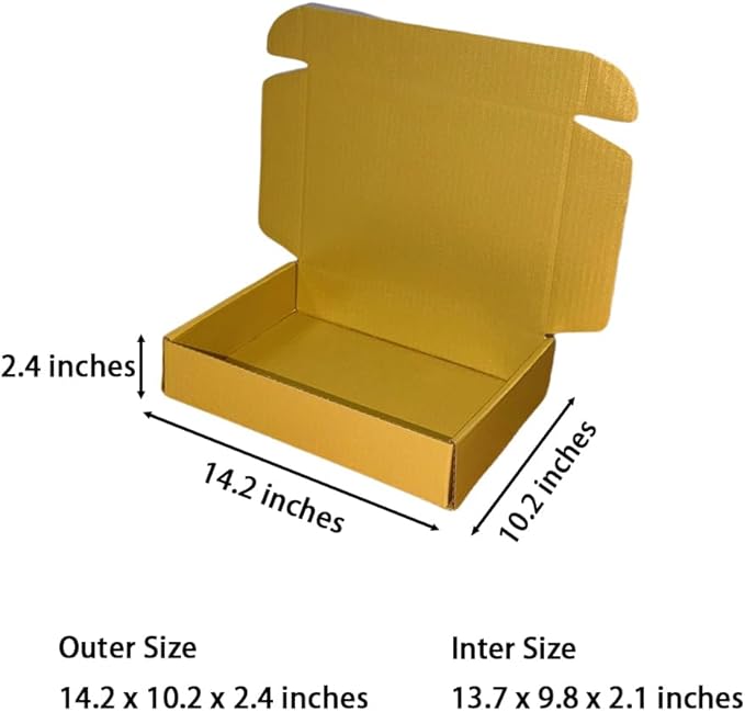20 Pcs 14.2 x 10.2 x 2.4 inches Larger Size Shipping Boxes - Image 2