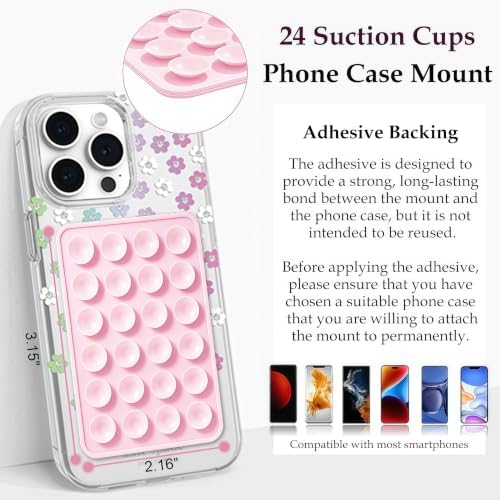 Anteel 2 Pack Silicone Suction Phone Case Mount, Non Slip Sticky Grip for Cellphone, Silicon Adhesive Suction Cup Mount, Strong Grip Holder for Selfies and Videos (Black) - Image 6