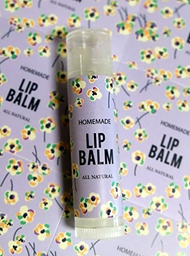 Homemade Skincare Products Adhesive Labels Stickers for Lip Balm Handcream Candle Container Tubes 20pcs (T Lip Balm - Lilac) by ZZYBIA