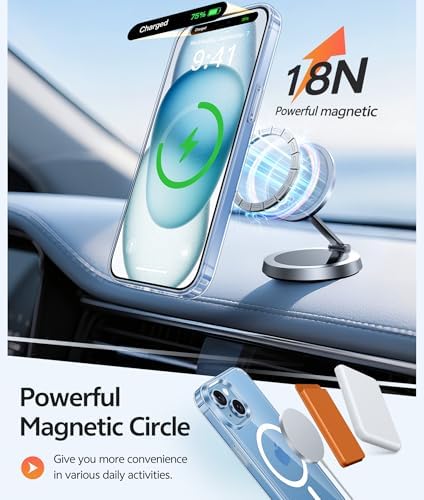 FNTCASE for iPhone 15/14/13 Case, Fit for Magsafe, Glass Screen Protector - Image 3