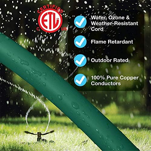 Clear Power 16 Gauge 3Prong Cords (16/3-3 Prong Grounded Plug, Green, 25 ft) - Image 4