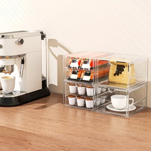 caktraie 4-Pack 4-Drawer Acrylic Storage Organizer for Desk, Crafts,Vanity - Image 5