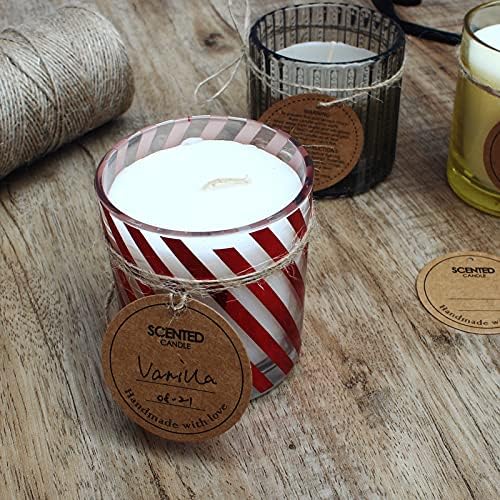 CandMak Candle Hang Tags, 160pcs 2" Diameter Handmade with Love Scented Candle Labels, Warning Labels for Candle Making - Image 6