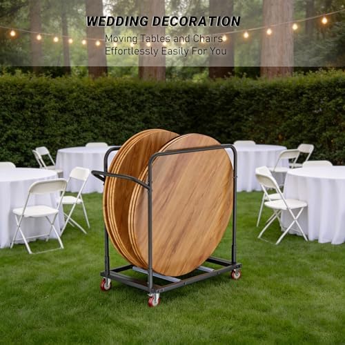 YOHKOH Drywall cart, Heavy-Duty Folding Table & Panel Cart, PU Swivel Wheels, 500 lbs Load,Carry 8-10 Table, for Party, Hotel, Garage, 46.9" W x 31" D x 45.6" H - Image 6