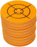 HARFINGTON 80pcs Survey Reflector Sheets 50mm x 50mm Self-Adhesive Surveying Target Mark Sticker Total Station Round Reflective Sheet Tape for Ship Inspection Tunnel Measure, Yellow by HARFINGTON
