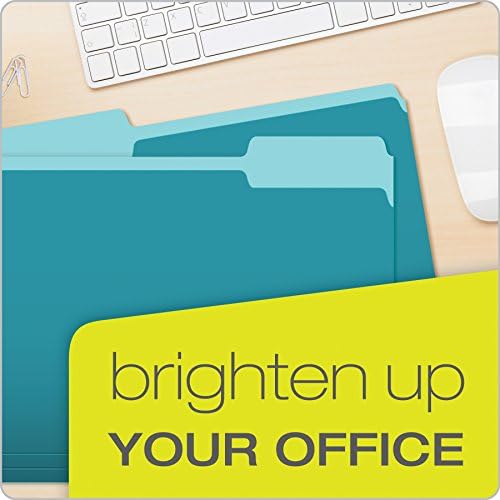 Pendaflex Two-Tone Color File Folders, Letter Size, 1/3 Cut, Teal, 100 Per Box (152 1/3 Tea)(Pack of 5) - Image 6