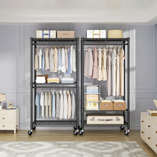 FUTASSI Heavy-Duty Portable Closet, 30"W x 14"D x 76"H, Black, Carbon Steel - Image 3