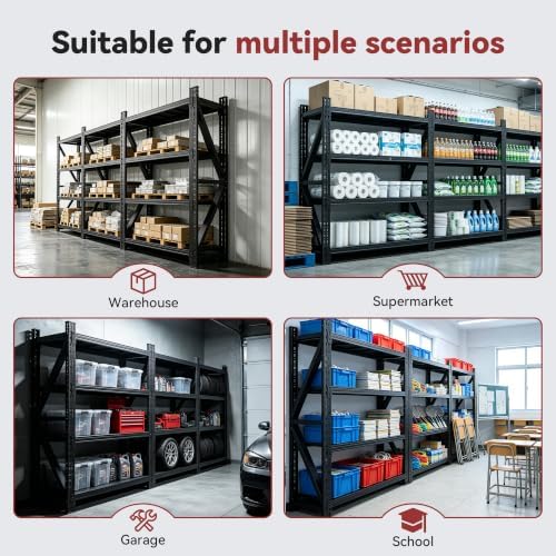 SAWJEC 7000LBS Heavy Duty Garage Shelving, 79" W Metal Storage Shelves - Image 6