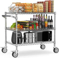 Commercial Rolling Utility Cart,45In Large Kitchen Carts with Wheels by Leteuke