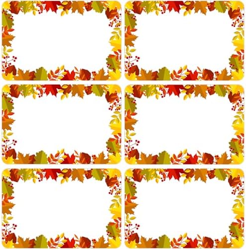 180 PCS Fall Leaves Name Tags Stickers, Thanksgiving Maple Leaves Gift Tags Stickers Name Labels for Gift Organizing Jar Holiday Supplies, 2x3 inch by wonmon