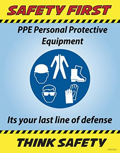 PPE - Personal Protective Equipment Poster, 22" X 28" Peel and Stick, Lean Manufacturing Posters Made in the USA by Lean+Manufacturing+Posters