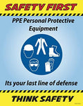 PPE - Personal Protective Equipment Poster, 22" X 28" Peel and Stick, Lean Manufacturing Posters Made in the USA by Lean+Manufacturing+Posters
