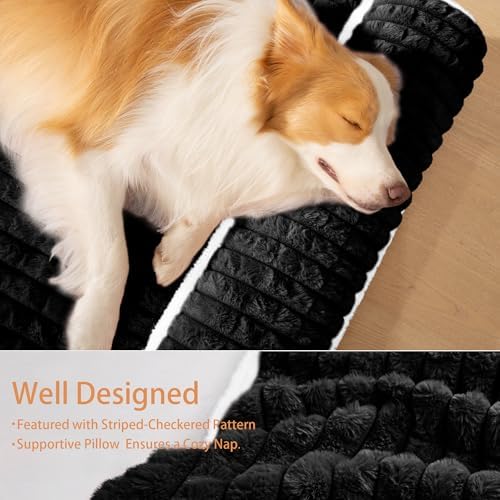 Orthopedic Large Dog Bed Pillow Pet Sofa Bed 42''X28'' Black - Image 5